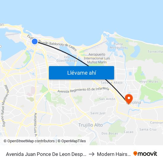 Avenida Juan Ponce De Leon Despues Lado Opuesto Calle Duffaut to Modern Hairstyling Institute map