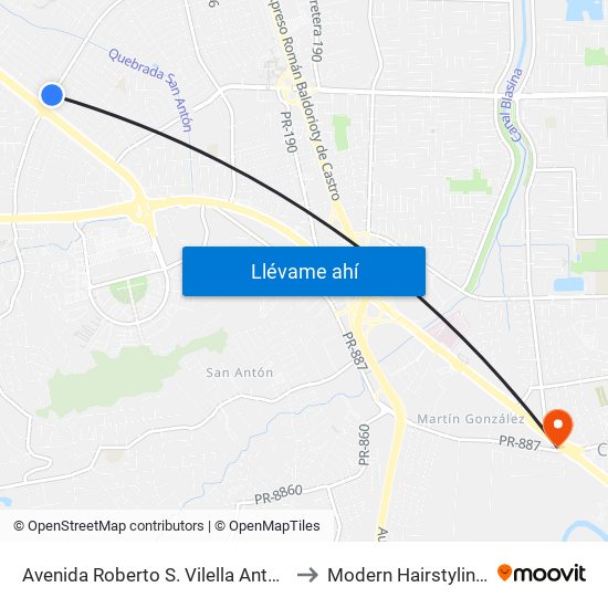 Avenida Roberto S. Vilella Antes Calle Linacero to Modern Hairstyling Institute map