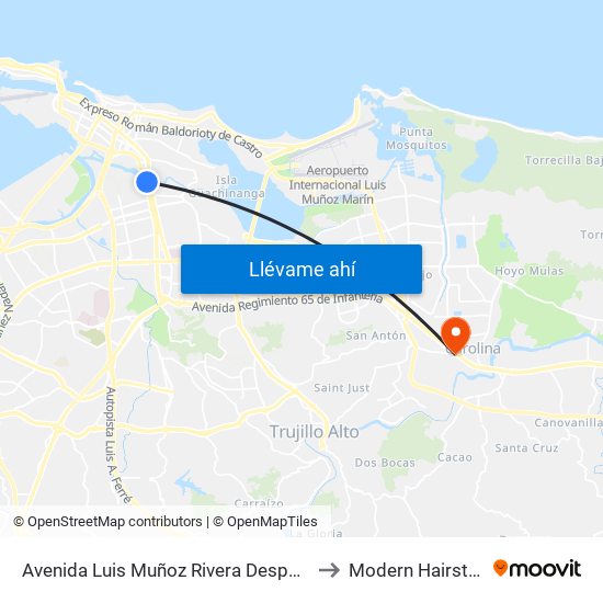 Avenida Luis Muñoz Rivera Despues Calle Nemecio Canales to Modern Hairstyling Institute map