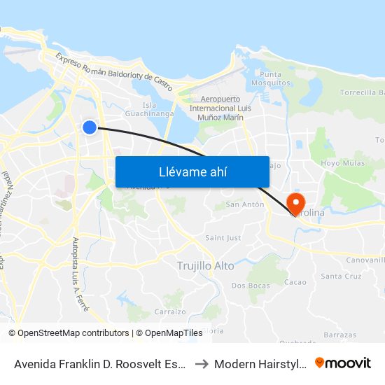 Avenida Franklin D. Roosvelt Esquina Avenida Hosto to Modern Hairstyling Institute map