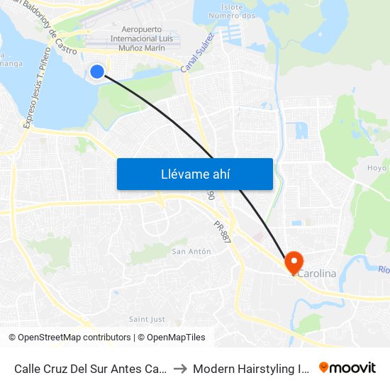 Calle Cruz Del Sur Antes Calle Astral to Modern Hairstyling Institute map