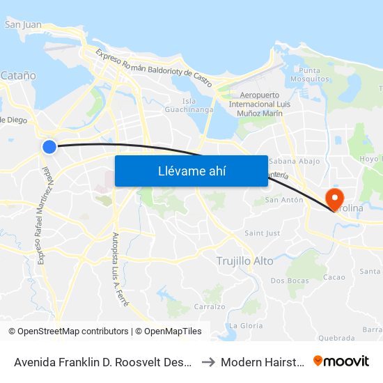 Avenida Franklin D. Roosvelt Despues Avenida San Patricio to Modern Hairstyling Institute map