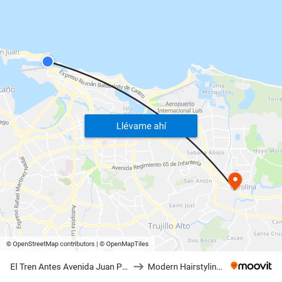 El Tren Antes Avenida Juan Ponce De León to Modern Hairstyling Institute map