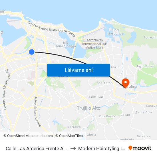 Calle Las America Frente A  Jc Penny to Modern Hairstyling Institute map