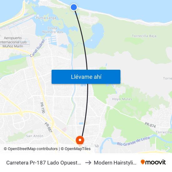 Carretera Pr-187 Lado Opuesto Kioskos Nuevos to Modern Hairstyling Institute map