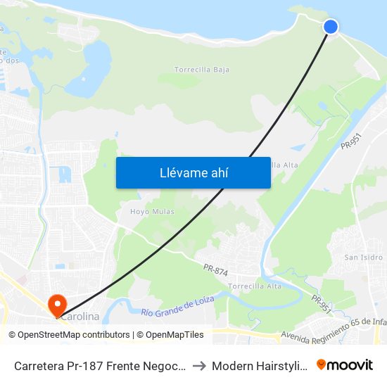 Carretera Pr-187 Frente Negocio Aqui Me Quedo to Modern Hairstyling Institute map