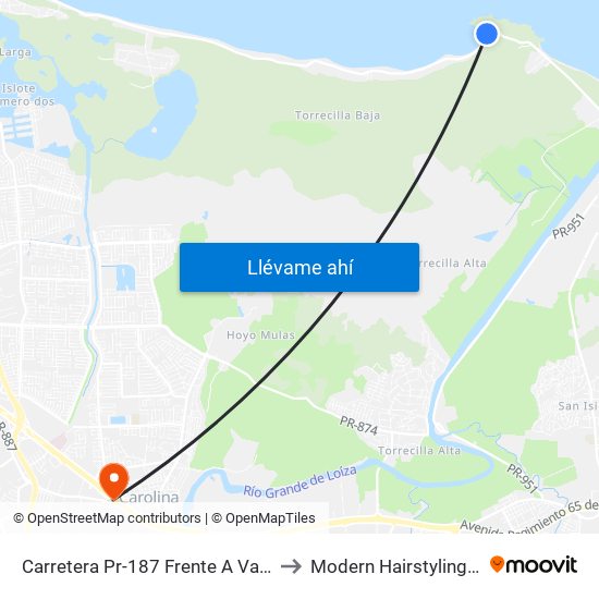 Carretera Pr-187 Frente A Vacia Talega 2 to Modern Hairstyling Institute map