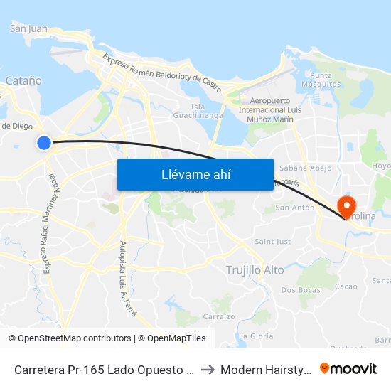 Carretera Pr-165 Lado Opuesto Imprenta El Nuevo Dia to Modern Hairstyling Institute map