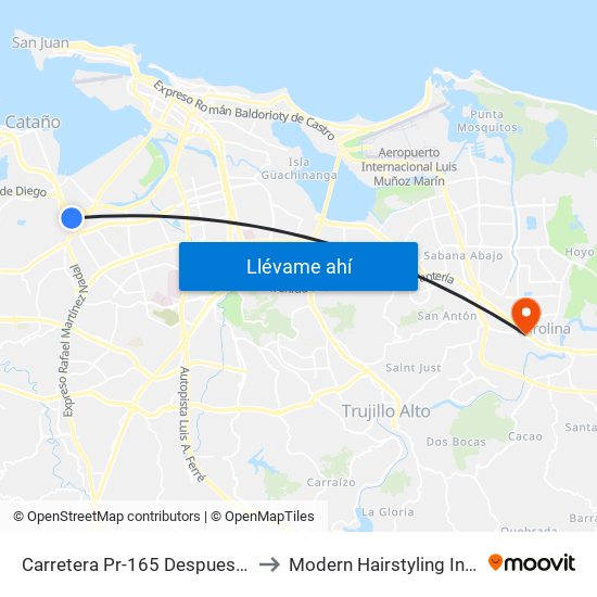 Carretera Pr-165 Despues Calle 2 to Modern Hairstyling Institute map