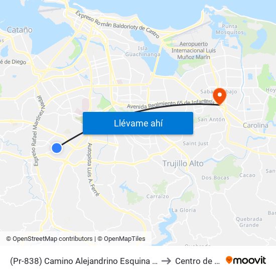 (Pr-838) Camino Alejandrino Esquina Calle Lcdo R. Rodriguez Apolo to Centro de Inspección map