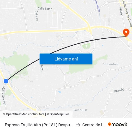 Expreso Trujillo Alto (Pr-181) Despues Carretera 846 (Pr-846) to Centro de Inspección map