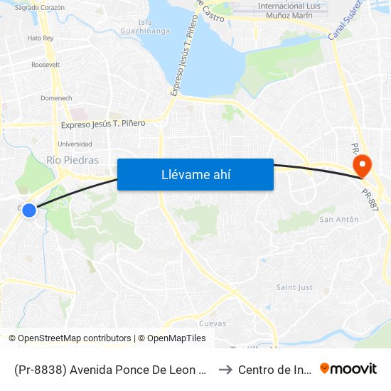 (Pr-8838) Avenida Ponce De Leon Despues Calle Parana to Centro de Inspección map