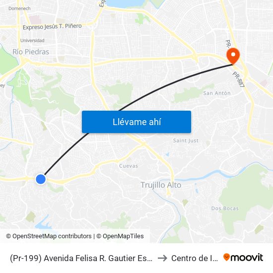 (Pr-199) Avenida Felisa R. Gautier Esquina Calle Juan D. Lefebre to Centro de Inspección map