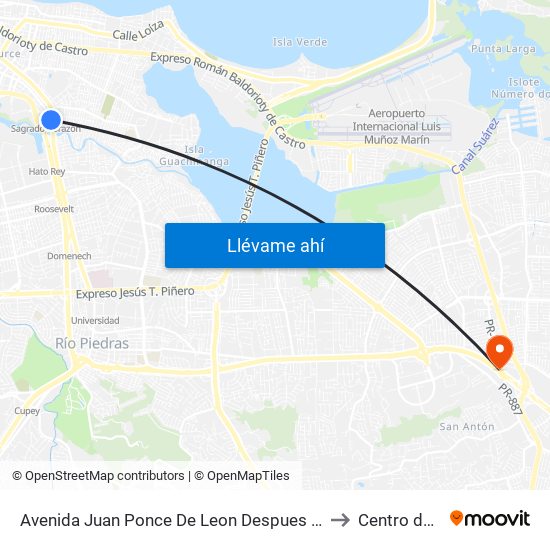 Avenida Juan Ponce De Leon Despues Lado Opuesto Avenida Haydee Rexach to Centro de Inspección map