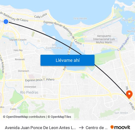 Avenida Juan Ponce De Leon Antes Lado Opuesto Avenida De Diego to Centro de Inspección map