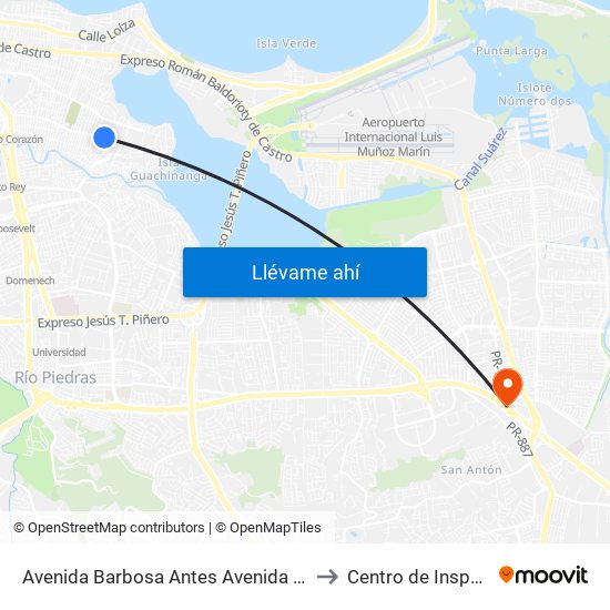Avenida Barbosa Antes Avenida Borinquen to Centro de Inspección map
