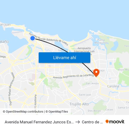 Avenida Manuel Fernandez Juncos Esquina Avenida Roberto H Tood to Centro de Inspección map