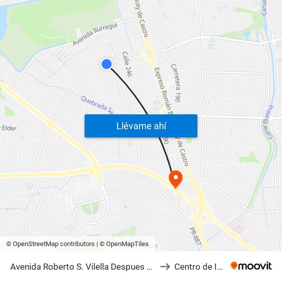 Avenida Roberto S. Vilella Despues Lado Opuesto Calle 258 to Centro de Inspección map