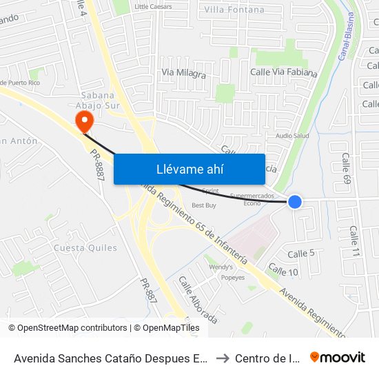 Avenida Sanches Cataño Despues Entrada Hospital Regional to Centro de Inspección map
