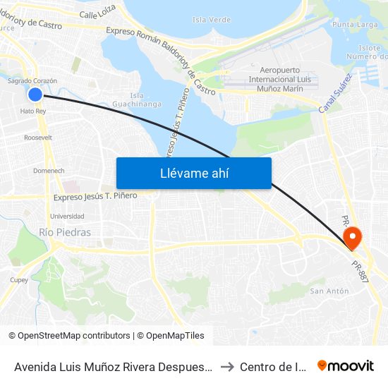 Avenida Luis Muñoz Rivera Despues Calle Nemecio Canales to Centro de Inspección map