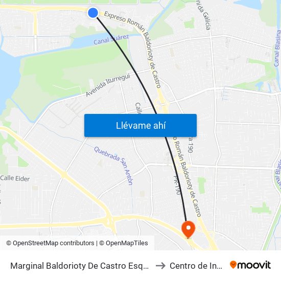 Marginal Baldorioty De Castro Esquina Calle Joaquina to Centro de Inspección map