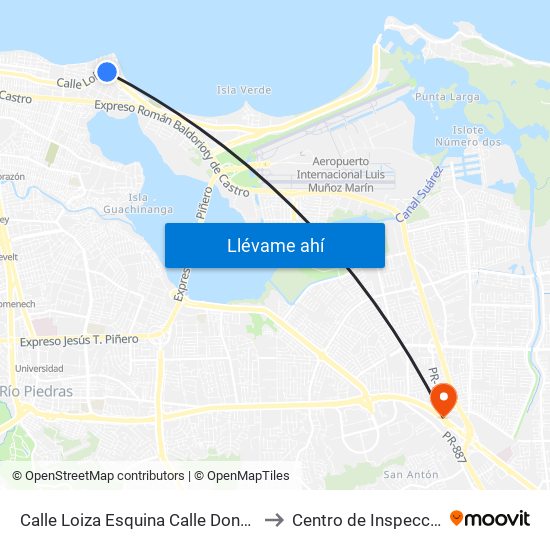 Calle Loiza Esquina Calle Doncella to Centro de Inspección map