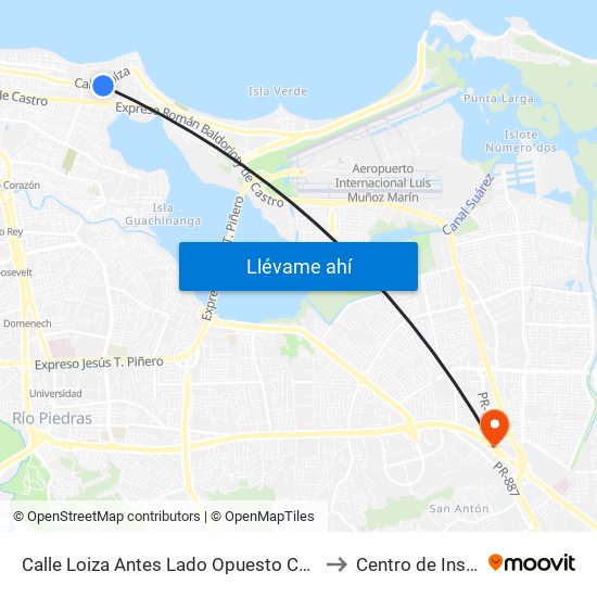 Calle Loiza Antes Lado Opuesto  Calle Soldado Cruz to Centro de Inspección map