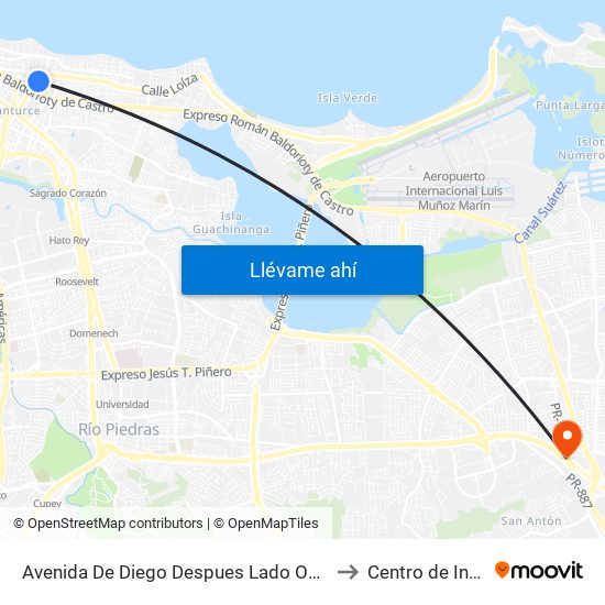 Avenida De Diego Despues Lado Opuesto Calle Estrella to Centro de Inspección map