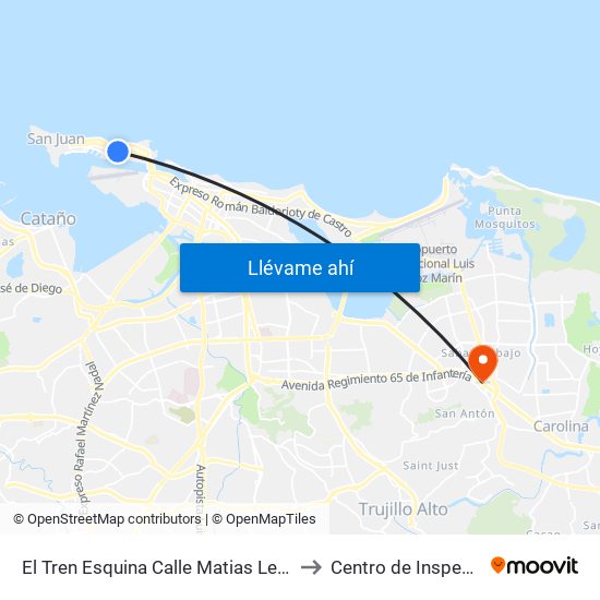 El Tren Esquina Calle Matias Ledesma to Centro de Inspección map