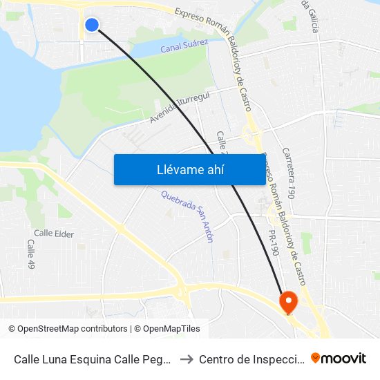 Calle Luna Esquina Calle Pegaso to Centro de Inspección map