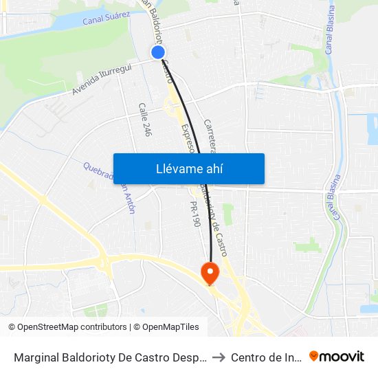 Marginal Baldorioty De Castro Despues Avenida Iturregui to Centro de Inspección map