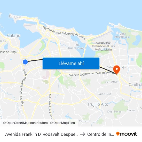 Avenida Franklin D. Roosvelt Despues Avenida San Patricio to Centro de Inspección map