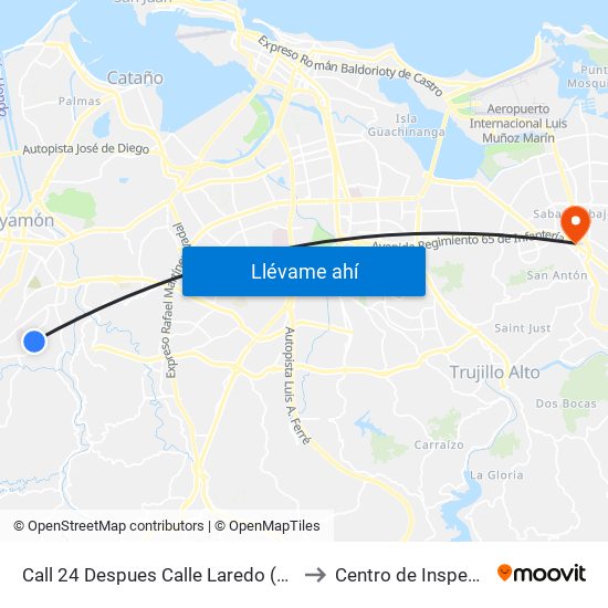 Call 24 Despues Calle Laredo (Pr-199) to Centro de Inspección map