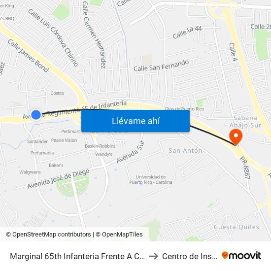 Marginal 65th Infanteria Frente A Cenapulo De La Fé to Centro de Inspección map