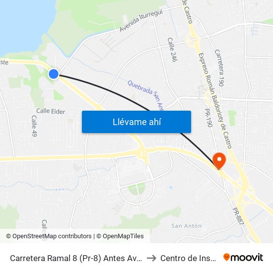 Carretera Ramal 8 (Pr-8) Antes Avenida Iturregui to Centro de Inspección map