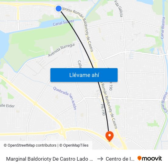 Marginal Baldorioty De Castro Lado Opuesto Al Dealer Mercedes to Centro de Inspección map