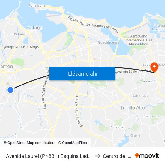 Avenida Laurel (Pr-831) Esquina Lado Opuesto Calle Bellisima to Centro de Inspección map