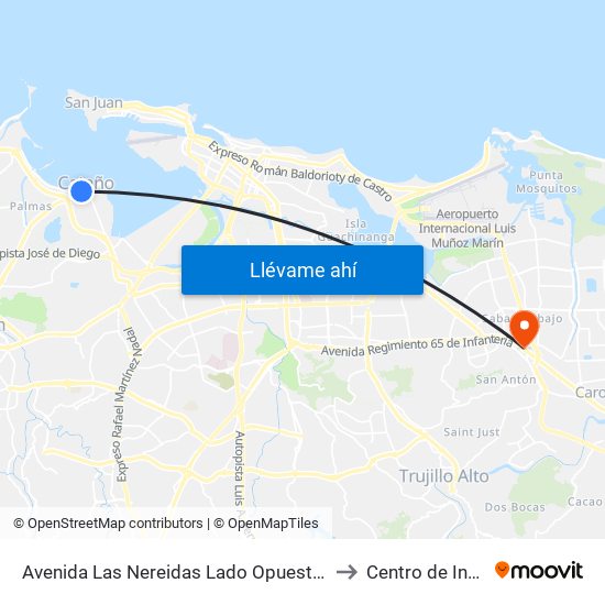 Avenida Las Nereidas Lado Opuesto Calle San Lorenzo to Centro de Inspección map