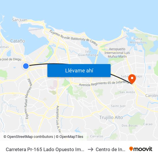 Carretera Pr-165 Lado Opuesto Imprenta El Nuevo Dia to Centro de Inspección map