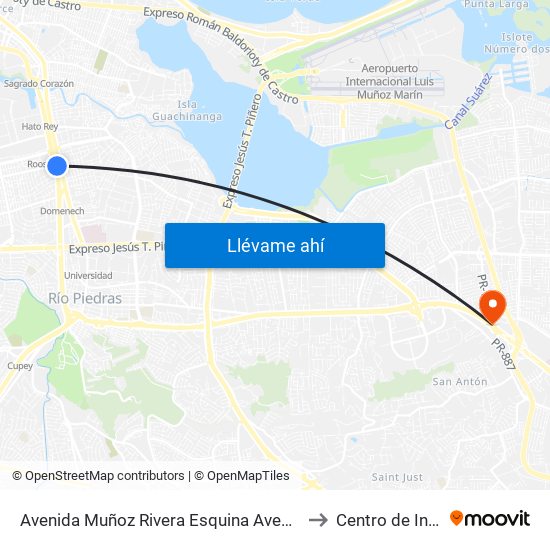 Avenida Muñoz Rivera Esquina Avenida Eleonor Roosvelt to Centro de Inspección map