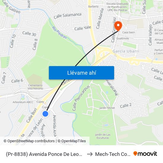 (Pr-8838) Avenida Ponce De Leon Antes Lado Opuesto Calle Parana to Mech-Tech College Rio Piedras map