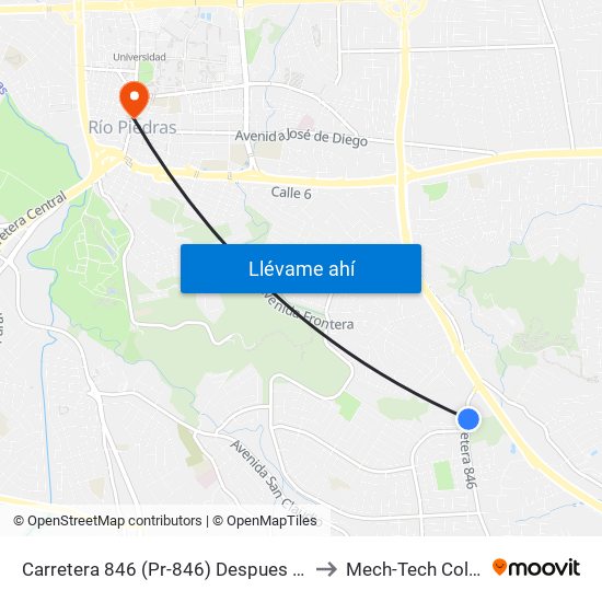 Carretera 846 (Pr-846) Despues Lado Opuesto Avenida Periferal to Mech-Tech College Rio Piedras map