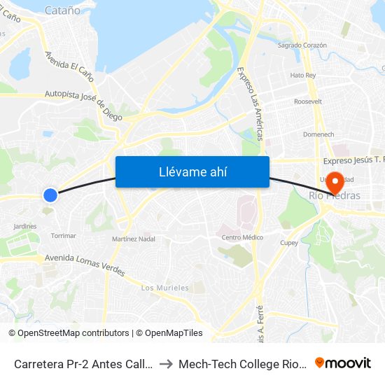 Carretera Pr-2 Antes Calle Tintillo to Mech-Tech College Rio Piedras map