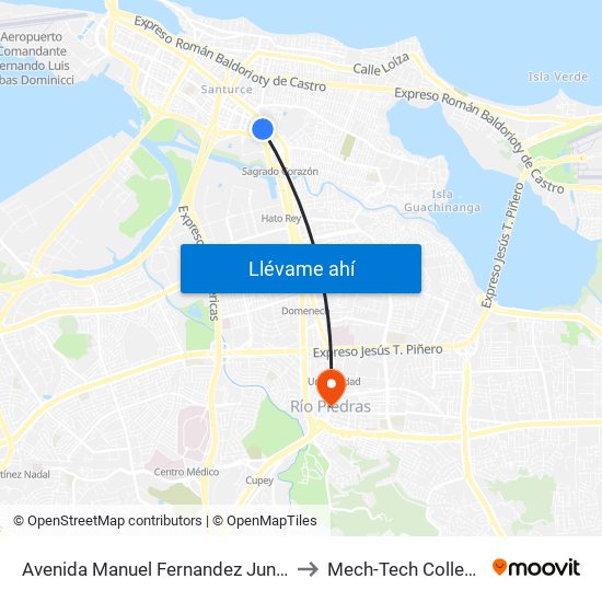 Avenida Manuel Fernandez Juncos Antes Calle Mayol to Mech-Tech College Rio Piedras map