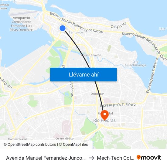 Avenida Manuel Fernandez Juncos Antes Avenida Roberto H. Tood to Mech-Tech College Rio Piedras map