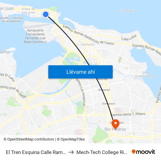 El Tren Esquina Calle Ramon Power to Mech-Tech College Rio Piedras map