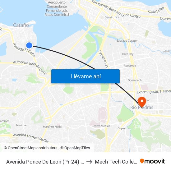 Avenida Ponce De Leon (Pr-24) Antes Calle Munoz Rivera to Mech-Tech College Rio Piedras map