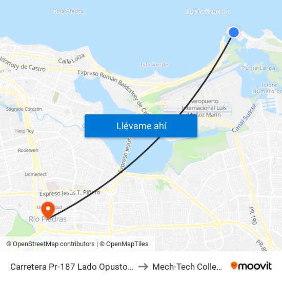 Carretera Pr-187 Lado Opusto Negocio Donde Olga to Mech-Tech College Rio Piedras map