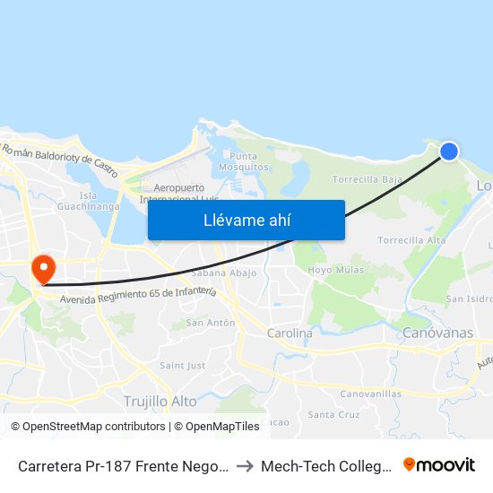Carretera Pr-187 Frente Negocio Aqui Me Quedo to Mech-Tech College Rio Piedras map
