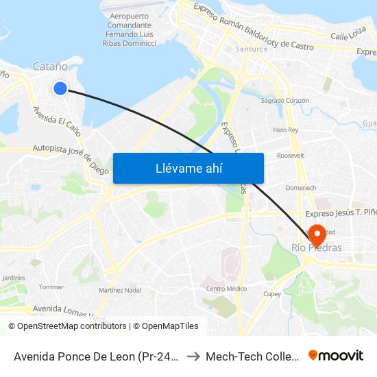 Avenida Ponce De Leon (Pr-24) Despues Callejon 154 to Mech-Tech College Rio Piedras map